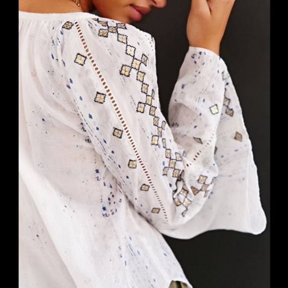 EUC Urban Outfitters Ecote Bell Long Sleeve Embellished Blouse Size M/8 - Picture 2 of 8